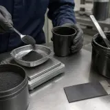 Polvo de grafito como aditivo conductivo mezclado en pintura industrial