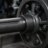 Eje y rueda metálica industrial con lubricante de grafito de película seca