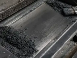 Dry graphite powder lubrication on a metal sliding surface