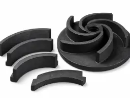 Graphite impeller and vanes for centrifugal pumps